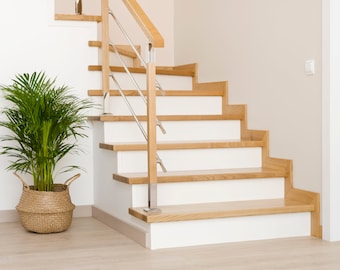 Solid White Stair Riser Decals Vinyl Strips Minimalist Modern Peel and stick Removable stickers for Stairs Home Decor