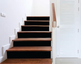 Stair Riser Decals Peel and stick Removable stickers Solid Black Decor Pattern Vinyl Strips stickers for Stairs Home Decor