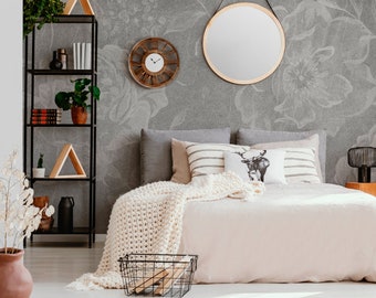 Faded Floral Wall mural Peel and stick Removable Decal Wallpaper Decor Bedroom Floral Wall Art Mural