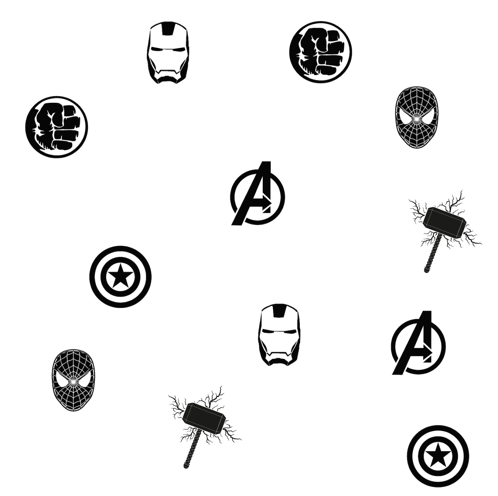 Superhero Wall Mural Peel and Stick Removable Decal Avengers Marvel ...