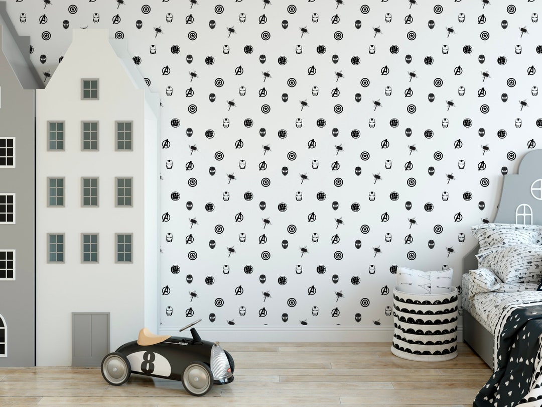 Superhero Wall Mural Peel and Stick Removable Decal Avengers Marvel ...