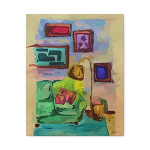 Colorful Eclectic Watercolor Art Matte Canvas Stretched 1.25" image 3