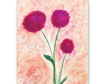 Purple Flower Canvas Print: Sketchy Botanical Wall Art