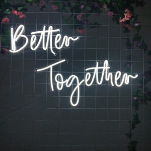 Insegna al neon per matrimonio, insegna al neon personalizzata, insegna al neon Led, insegna al neon per matrimonio, insegna al neon Better Together, decorazione da parete con insegna al neon, arte insegna al neon