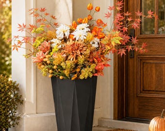 DIY Fall Artificial Flower Bouquet Kit - Large Fall Artificial Flowers Arrangement for Front Porch- Autumn Fake Floral -fake flowers