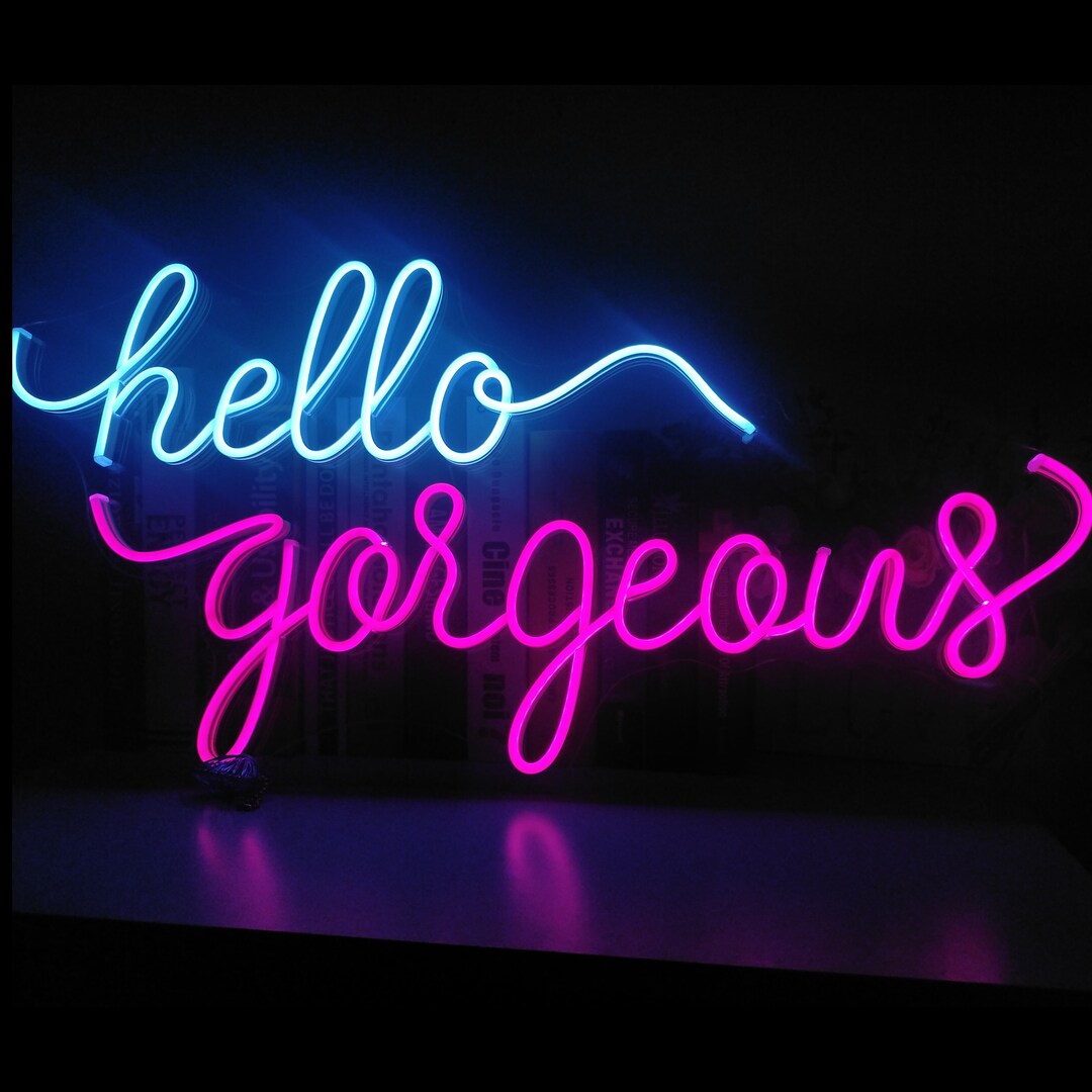 Hello Neon Signs Light Custom Bar Home Makeup Logo Wedding