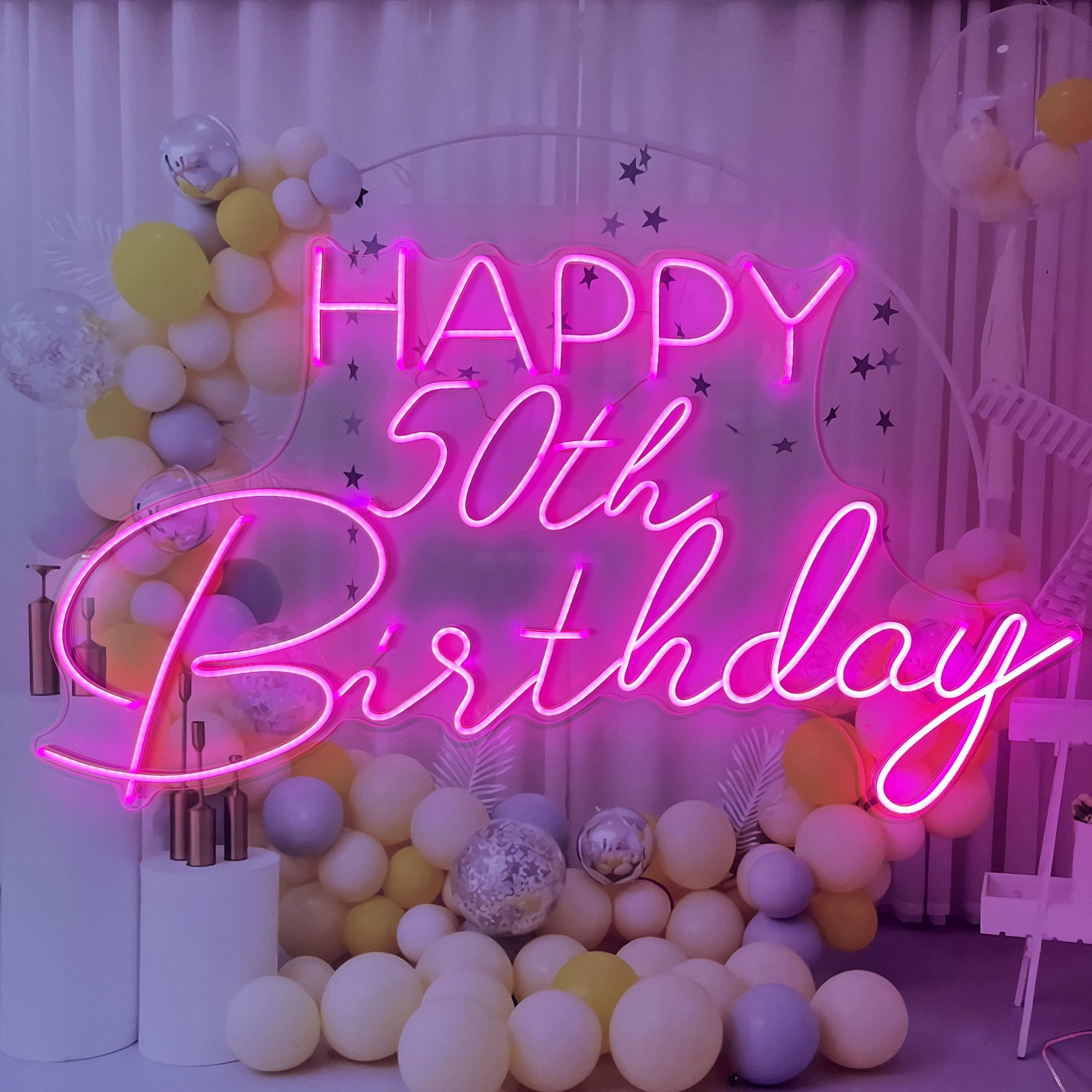 Sturdy Wishing You A Very Happy Birthday Neon Sign  Printed Wishing You A  Very Happy Birthday Neon Sign 