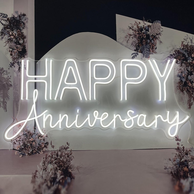 Custom Neon Sign Happy Anniversary Neon Sign Neon Sign - Etsy