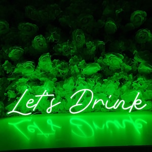 Let&#39;s Drink Leuchtreklame Benutzerdefinierte Flex Neon Led-Lichter Hochzeit Junggesellenabschied personalisierte Geschenk Bar Club Dekor Partyzimmer Wanddekor Neon Art