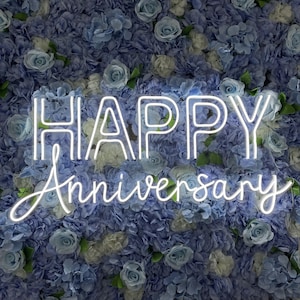 Insegna al neon personalizzata / Insegna al neon per buon anniversario / Insegna al neon per matrimonio per ricevimento / Insegna al neon a LED / Arte insegna al neon / Decorazione da parete insegna al neon