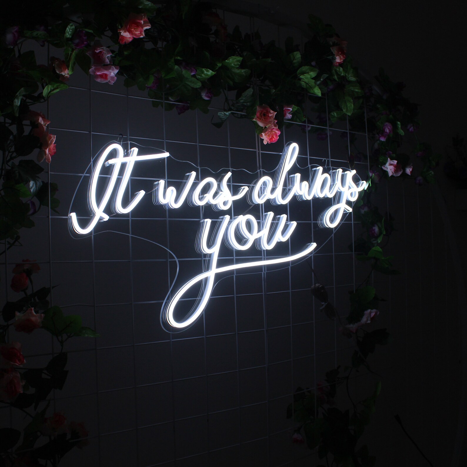 It was always you Neon Sign Wedding Backdrop Decoration