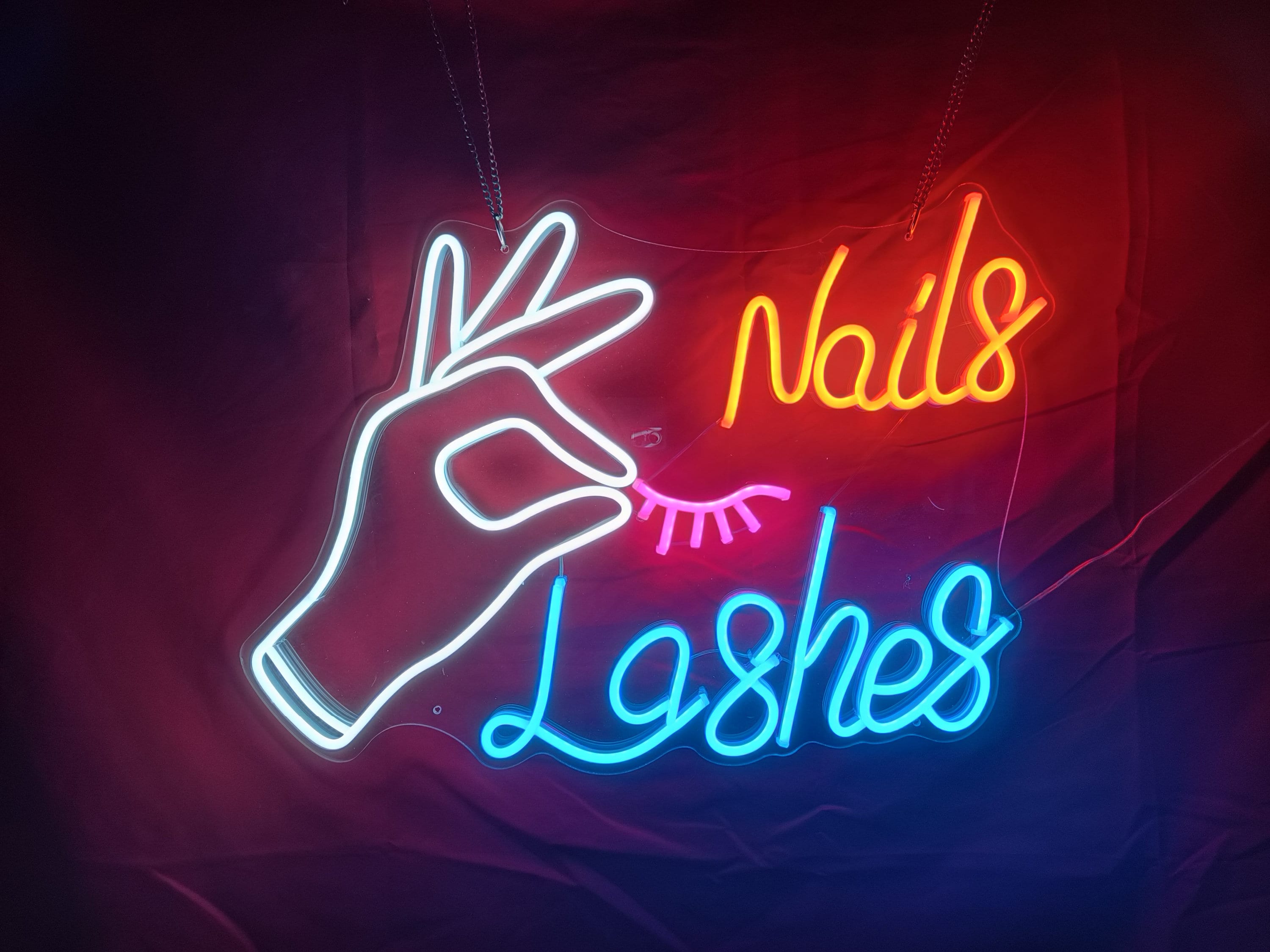 Led Neon Lashes Sign Neon Signs Custom | Neon Sign Nails Lashes | Neon Sign Wall Decor ...