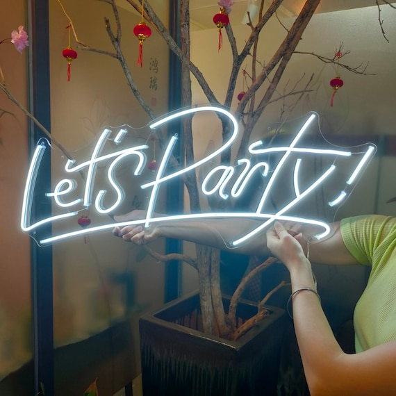 Lets Party Neon Light Sign Aesthetic Custom Decoration | Etsy New Zealand