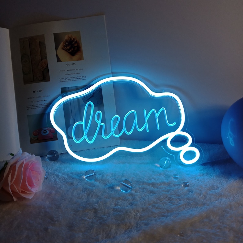 Custom Neon Sign Neon Desk Sign Sweet Dreams Neon Name Sign Small Tabletop Custom Neon Sign Night Light Custom Nane Children's decor 画像 4