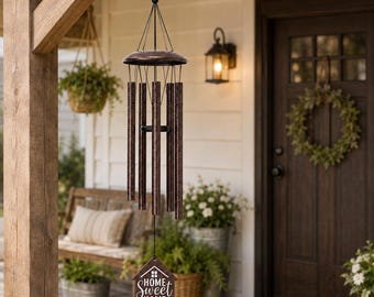 New Home Wind Chimes for Housewarming Gift,Home Sweet Metal Wind Chime - Outdoor Decor for Porch Patio Balcony Window New House Present