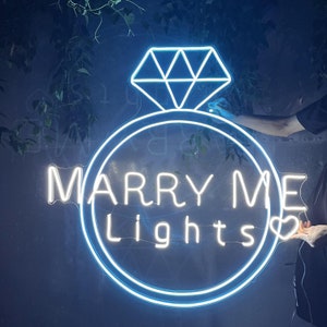Neon Signs Custom| Neon Sign Marry Me | Neon Wedding Sign | Led Neon Sign | Custom Neon Light | Neon Sign Bedroom | Engagement Neon Sign Art