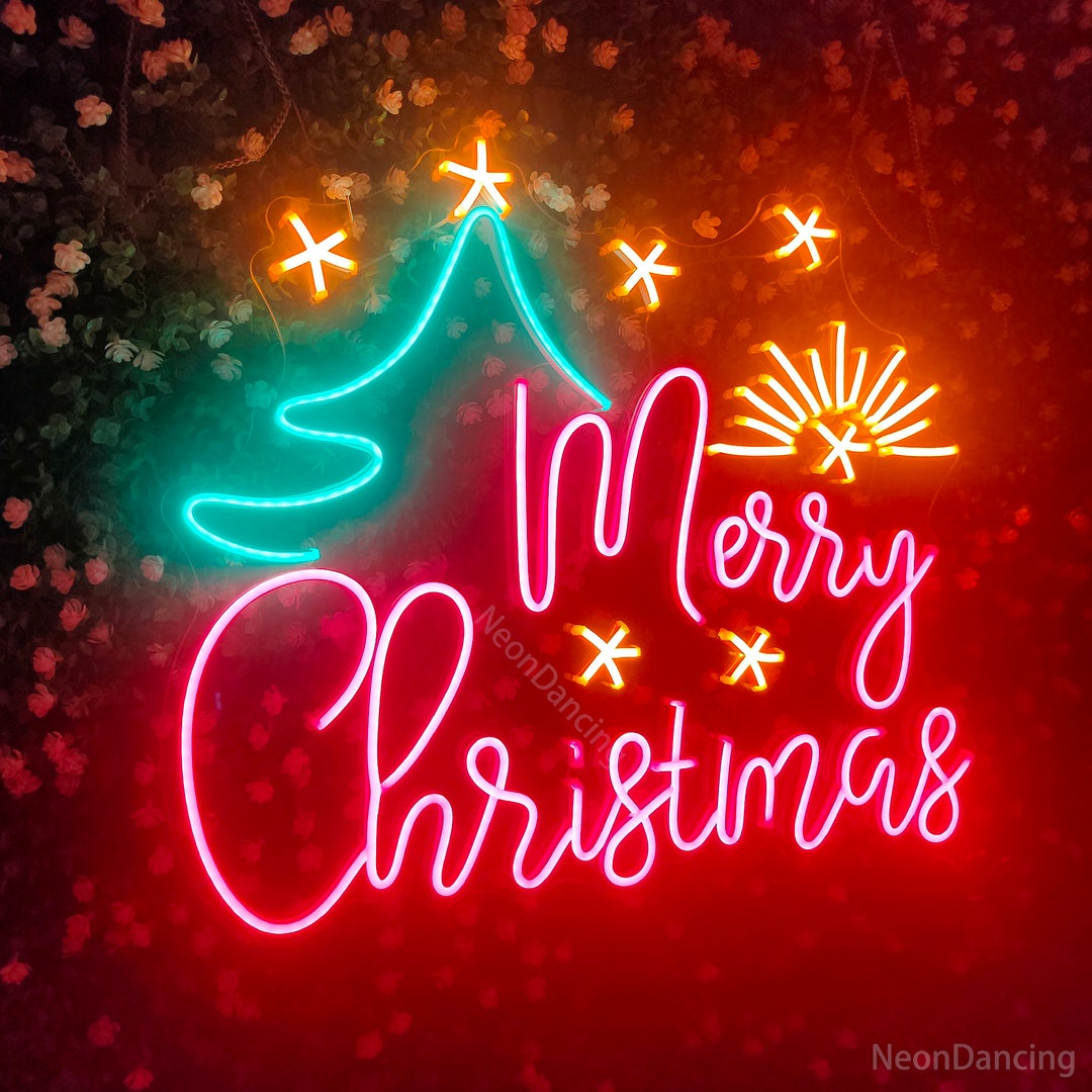 Merry Christmas Neon Sign neon Sign Custom neon Sign Art Neon Sign Wall Decor House Yard Decor
