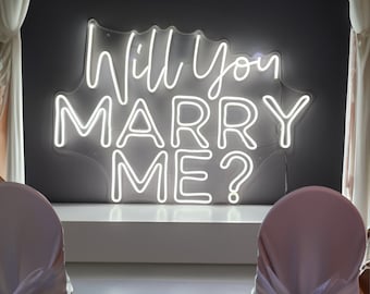 Custom Neon Sign Will You Marry Me ?  Neon Sign Wall Decor Wedding Neon Sign Led Neon Sign Neon Light Neon Wedding Sign Heart Neon Sign