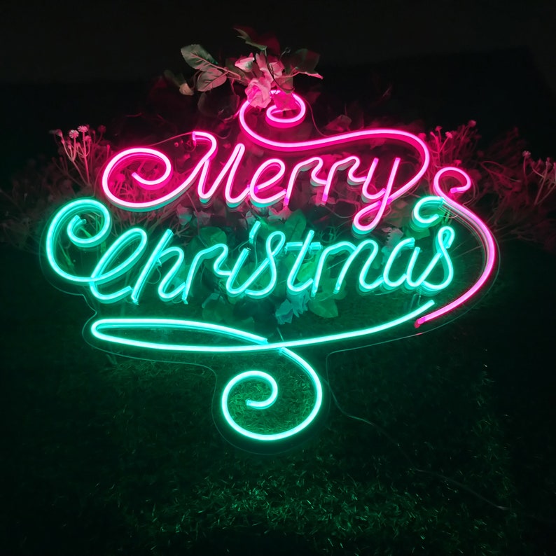 Custom Neon Sign Merry Christmas Neon Sign Decor Neon Sign Art Neon Sign Wall Decor Neon Light Sign For Wall Personalized Neon Sign image 9