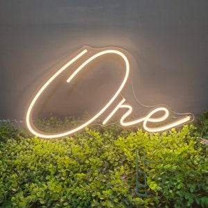 One Neon Sign, Neon Sign personalizzato, Buon compleanno Neon Sign, Regali personalizzati, Baby Shower, Gender Reveal, Neon Light Led Wall Decor One Sign