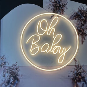 Neon Sign Custom , Neon Sign Oh Baby ,Neon Sign Art, Kid&#39;s Bedroom Decor , Neon Sign Wedding , Led Neon Sign , Neon Light , Neon Sign Light