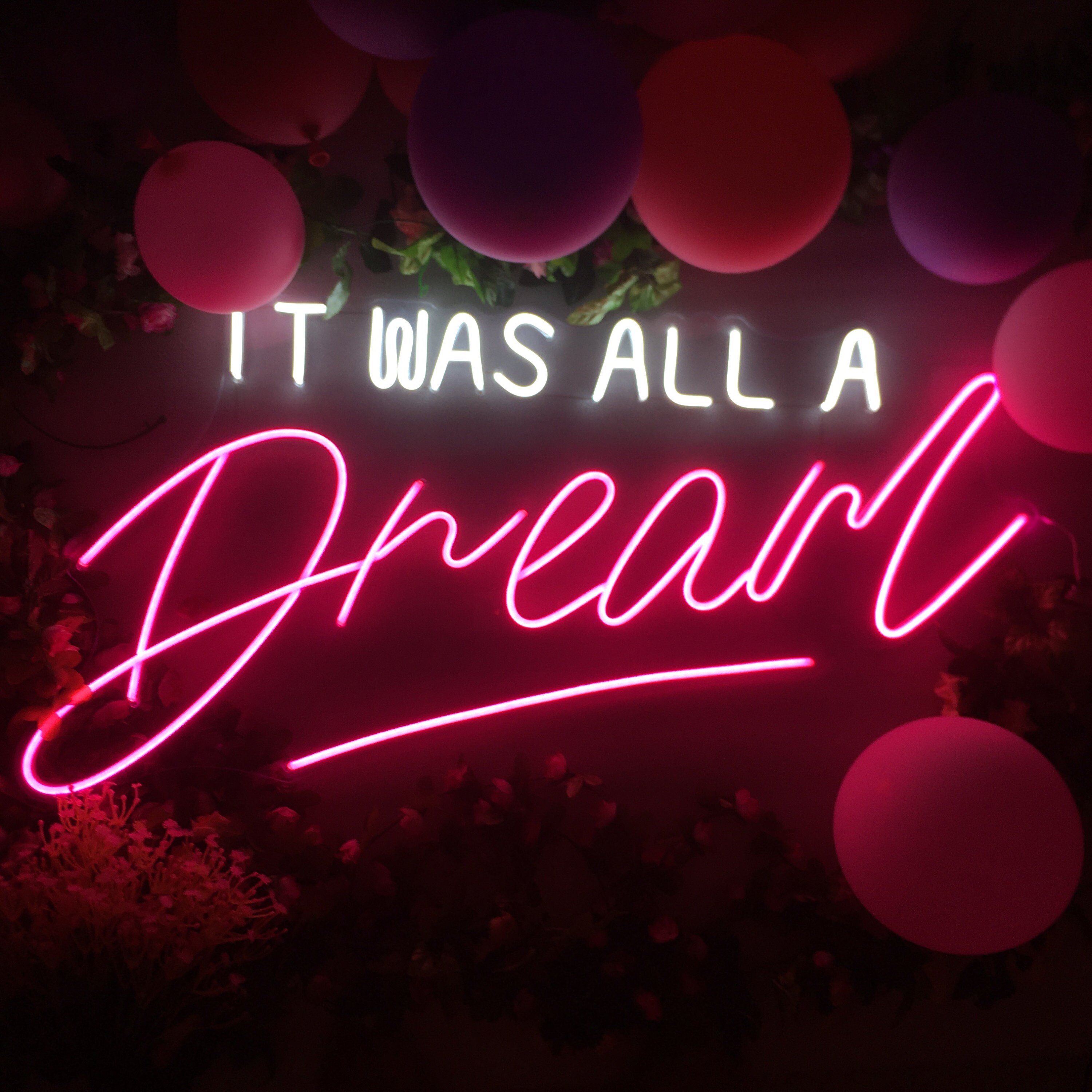 Neon Signs Bedroom It was all a dream Custom Logo Men Quote Etsy