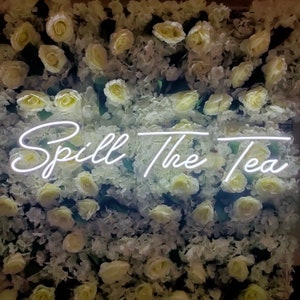 Insegna al neon personalizzata / Spill The Tea / Insegna al neon / Insegna al neon personalizzata / Insegna al neon per matrimoni / Insegna al neon a LED / Insegna con nome al neon / Insegna luminosa al neon