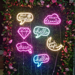 Custom Neon Sign | Neon Desk Sign | Sweet Dreams Neon Name Sign | Small Tabletop Custom Neon Sign |Night Light Custom Nane Children&#39;s decor