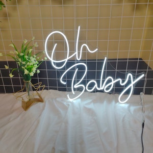 Custom Neon Sign, Neon Sign wedding,oh baby, Baby Shower, Gender Reveal , Personalized Gifts,Name Sign, Wall Decor, Aesthetic Room Decor