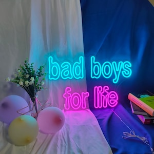 Letreros de neón personalizados bad boys for Life, luz Led, regalos personalizados, Bar, tienda, decoración de pared del hogar, restaurante, Logo, decoración de fiesta