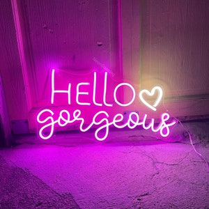 カスタム ネオンサイン | ネオンサイン Hello Gorgeous | ウェディング ネオンサイン | ネオンサイン LED | ネオンサイン 壁装飾 | ネオンサイン カスタマイズ | ネオンライト