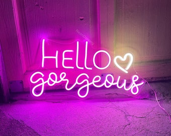 Custom Neon Sign | Neon Sign Hello Gorgeous | Wedding Neon Sign | Neon Sign Led| Neon Sign Wall Decor | Neon Sign Customized | Neon Light