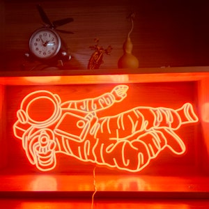 Custom Neon Sign | Astronaut Neon Sign | Spaceman Neon Sign Bedroom | Neon Sign Wall Decor | Neon Light Sign For Wall | Pink Neon Sign