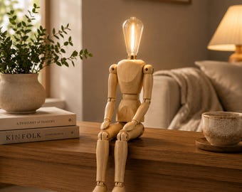 Puppet Table Lamp - Artistic Flexible Night Light- Desktop Lamp for Home/ Bar/Cafe & Art Decor-Personalized Decoration Child's Room