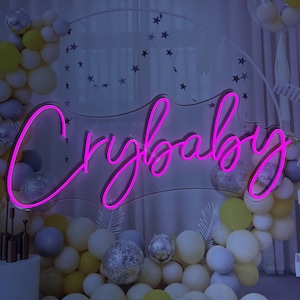 Insegna al neon personalizzata / Insegna al neon CryBaby / Insegna al neon per matrimoni / Insegna al neon con nome / Insegna al neon per baby shower / Insegna al neon personalizzata / Luce al neon per cameretta dei bambini