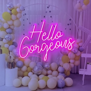 Neon Sign Custom  | Neon Sign Hello Gorgeous | Wedding Neon Sign | Neon Sign Led| Neon Sign Wall Decor | Neon Sign Bedroom | Neon Light Bar