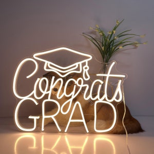 Neon Sign Custom , Congrats Grad Neon Sign ,Neon Sign Bar , Neon Light Wall Decor, Congrats Sign Led ,Graduation Party Personalized Sign Art