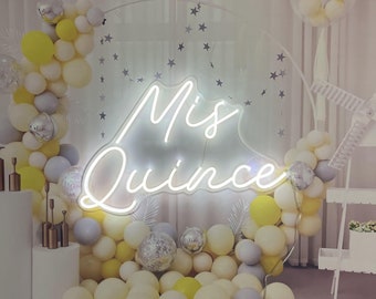 Mis Quince Neon Sign | Neon Sign Custom |15th Birthday Party Decor | Custom Neon Sign |Happy Birthday Neon Sign Wall Decor | Neon Sign Art