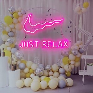 Just Relax Neon Signs Custom Logo Shop Nane For Kid Room Bedroom Decoration Quote Business Halloween decoration Christmas Presents