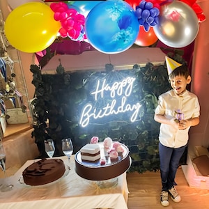 Happy Birthday Neon Sign，Custom Birthday Sign，LED Neon Signs，Neon Sign Lights， ，Neon Logo Sign，Birthday Party Sign，Event Party Decor