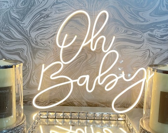 Custom Neon Sign | Personalized Neon Sign For Baby |Led Neon Sign | Oh baby  Neon Sign | Baby Shower Neon Sign Custom | Wedding Neon Sign
