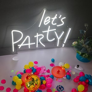 Insegne al neon personalizzate / Insegna al neon Facciamo festa / Insegna di matrimonio al neon / Decorazione da parete con insegna al neon / Insegna al neon LED / Arte della luce al neon / Camera da letto con insegna al neon