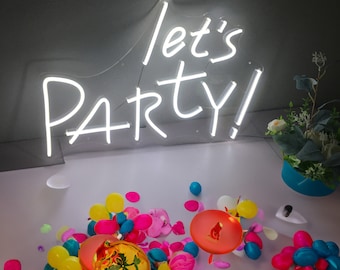 Neon Signs Custom | Neon Sign Let's Party | Neon Wedding Sign | Neon Sign Wall Decor | Neon Sign Led  | Neon Light Art | Neon Sign Bedroom