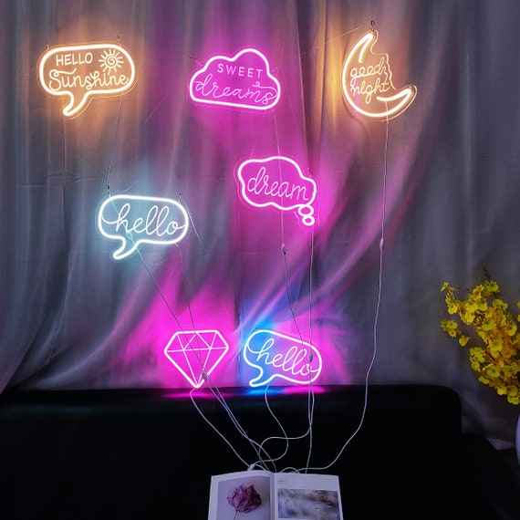 Signe néon personnalisé, lettres de promesse, à customiser, à LED, pour  décoration artistique murale, cadeau créatif pour meilleur ami - AliExpress