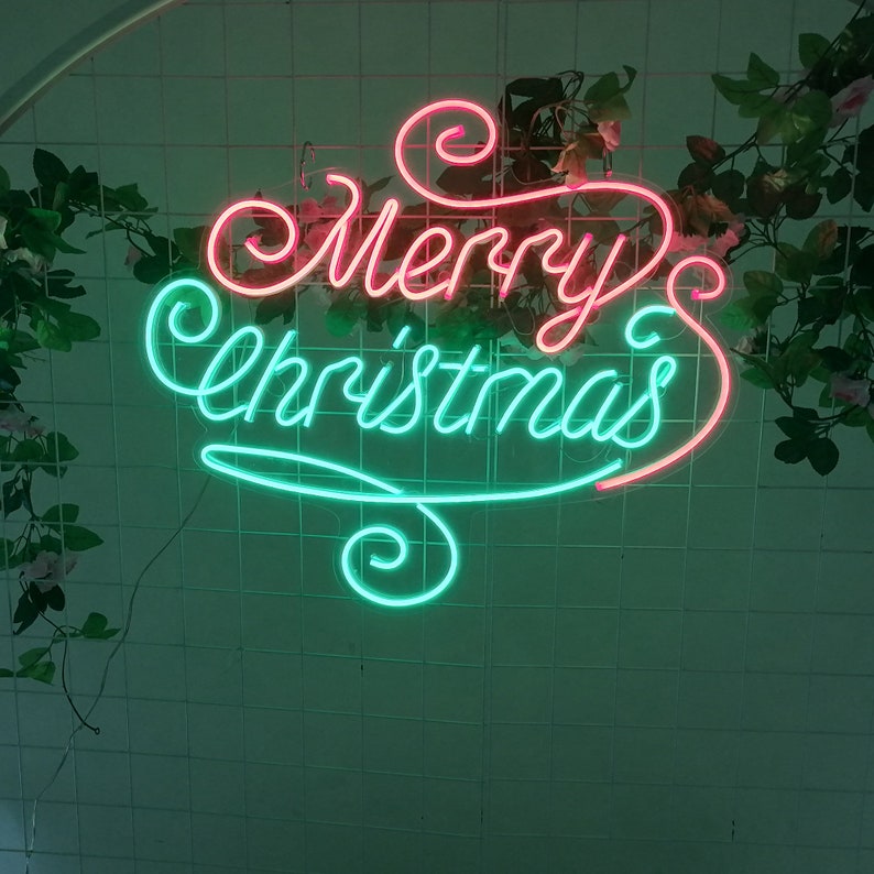 Custom Neon Sign Merry Christmas Neon Sign Decor Neon Sign Art Neon Sign Wall Decor Neon Light Sign For Wall Personalized Neon Sign image 6