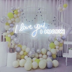 Kocham Cię Wiem Neon Znak | Ślub Neon Znak | Neon Znak Niestandardowy | Neon Światło Sypialnia Led | Neon Znak Zaręczynowy | Neon Znak Dekoracja Ścienna