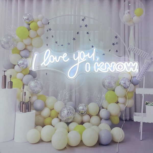 I Love You I Know Neon Sign | Wedding Neon Sign |Neon Sign Custom | Neon Light Led Bedroom | Engagement Neon Sign | Neon Sign Wall Decor