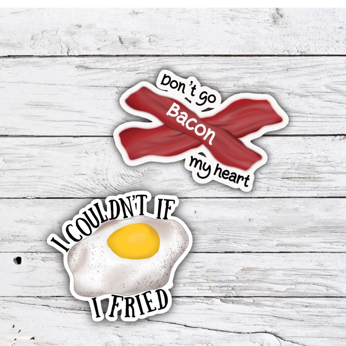 Bacon and Eggs food pun sticker set Etsy