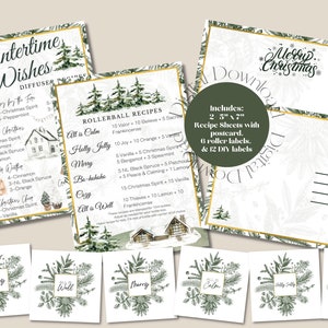 Christmas Diffuser & Rollerball Blends Postcard Card Bundle with Labels - Instant Download - Printable - Young Living - Happy Mail