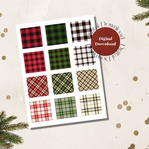 Set of 12 Buffalo Check Plaid Labels for Rollerballs & Bottles - Essential Oils - Make-n-Take - Download - DoTerra - Young Living